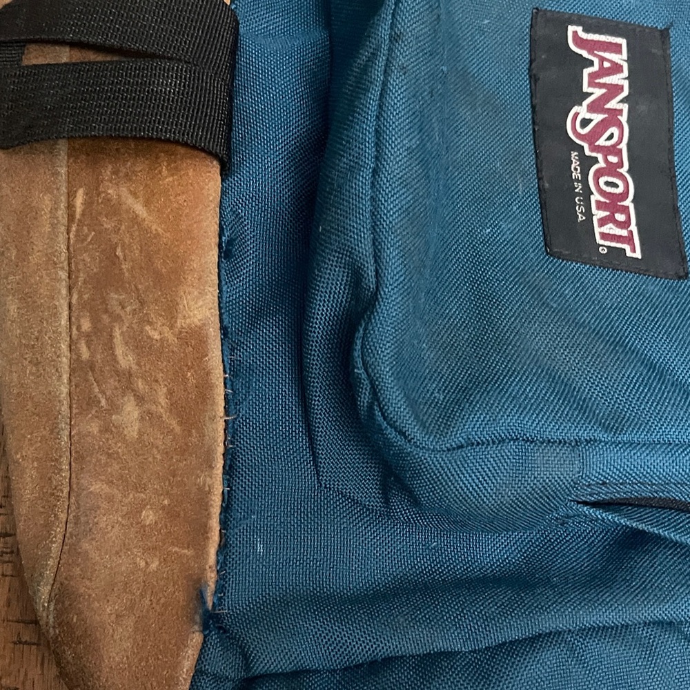 Vintage JanSport Teal and Tan Men's Backpack - Picture 5 of 5